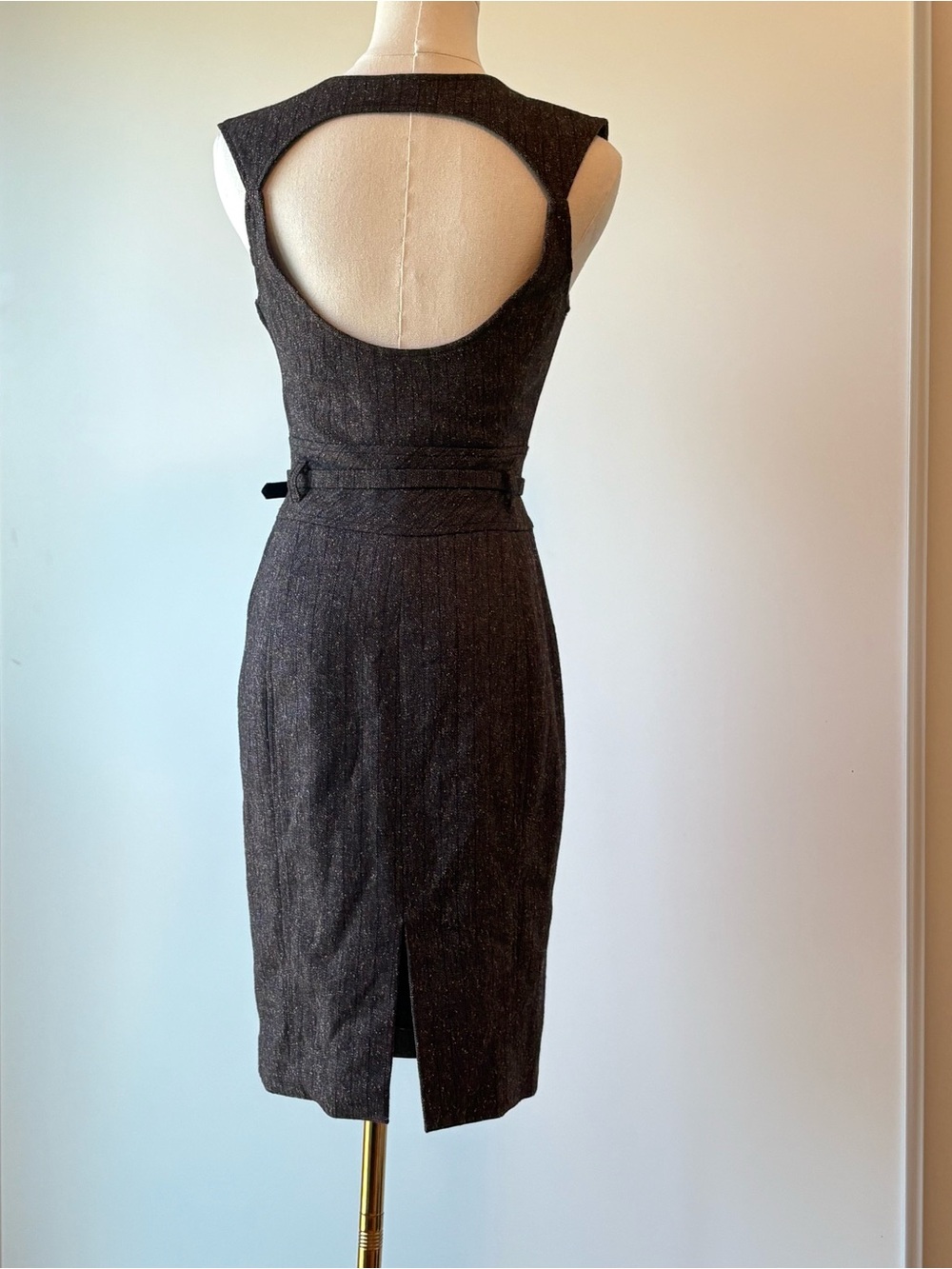Vintage GUESS Brand Tweed Sheath Dress with Belt - Picture 3 of 12